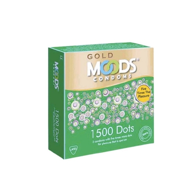 Picture of Moods - Gold Condom 1500 Dots - Single Pack - 3Pcs-Natural