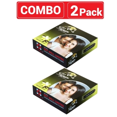 Picture of Tiger Dotted Condoms Vanilla Flavour Combo Pack 2 Packs 3X2=6 Pcs-Vanilla