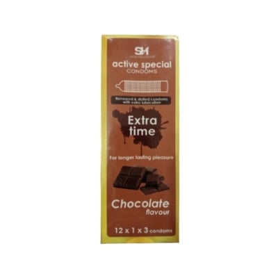 Picture of Active Condoms - Chocolate Flavor Condom - Full Box - 3X12=36Pcs Condom (Made In India)-Chocolate
