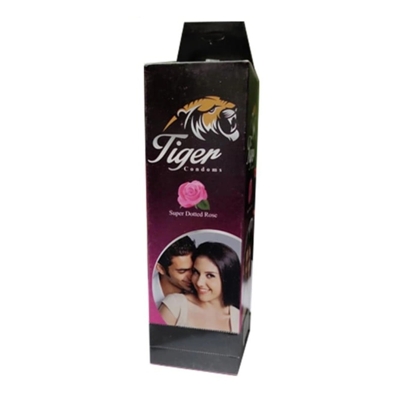 Picture of Tiger Dotted Condoms Rose Flavour (36Pcs)-Neutral