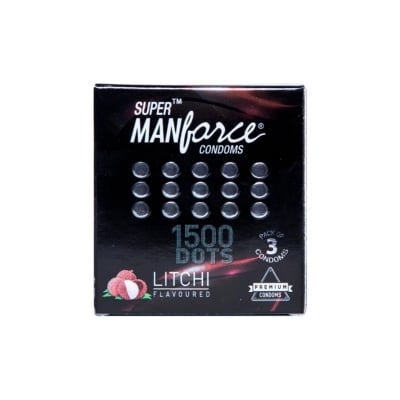 Picture of Manforce Chocolate Flavour Super Condoms Single Pack - 3X1= 3Pcs-Black