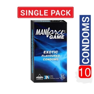 Picture of Manforce Condom - Manforce 1500 Dots Litchi Flavor Condom 10 Pcs Pack (Made In India)-Strawberry