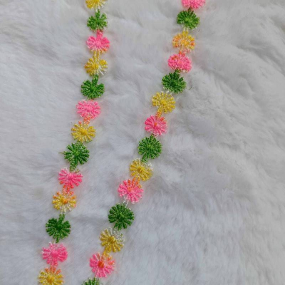 Picture of 5 Yards 2cm 0.78" wide colorful flower lingerie dress clothes fabric embroidery tapes lace trim ribbon
