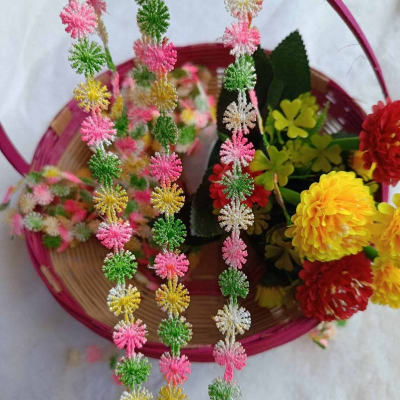 Picture of 5 Yards 2cm 0.78" wide colorful flower lingerie dress clothes fabric embroidery tapes lace trim ribbon