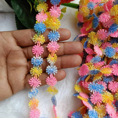 Picture of 5 Yards 2cm 0.78" wide colorful flower lingerie dress clothes fabric embroidery tapes lace trim ribbon