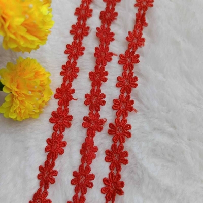 Picture of 5 yards 0.6 cm daisy flower lace-Red