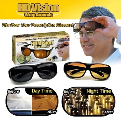 Picture of 2-Piece HD Vision Wraparound Night Driving Sunglasses