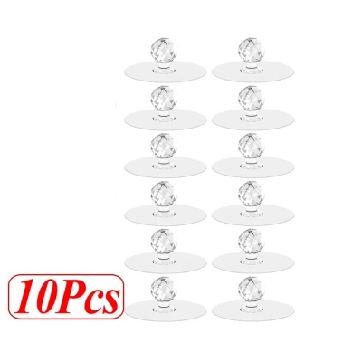 Picture of 10-Piece Self-Adhesive Diamond Crystal Decorative Hooks