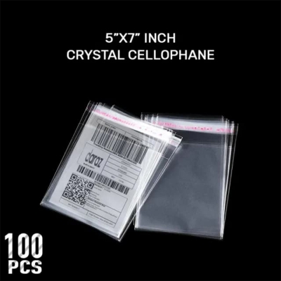 Picture of 5×7 Inch Crystal Transparent Cellophane Bags 100-Piece
