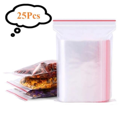 Picture of 25-Piece Zip Lock Poly Bags 6×8 Inch