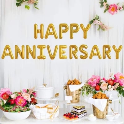 Picture of Happy Anniversary Golden Foil Balloon