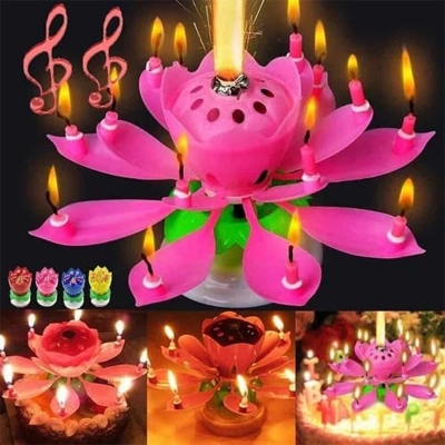 Picture of Lotus Musical Birthday Candle