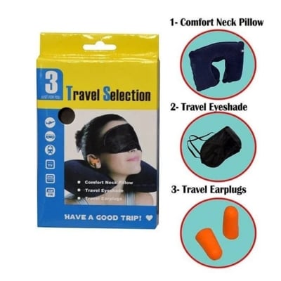 Picture of 3-in-1 Travel Comfort Set with Neck Pillow, Eye Mask & Earplugs
