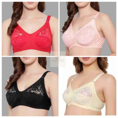 Picture of 4-Piece Soft Net Cotton Bra Set for Women