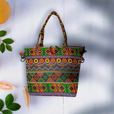 Picture of Manipuri Traditional Zipper Tote Shoulder Bag