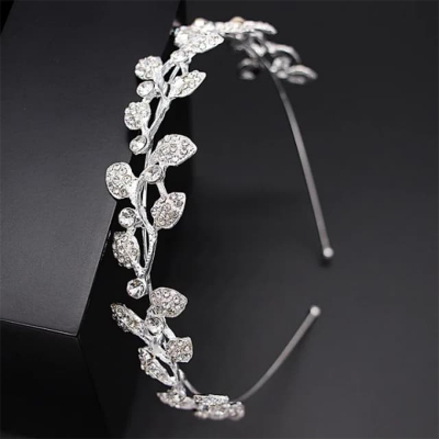 Picture of Rhinestone Gold Crystal Flower Headband & Tiara
