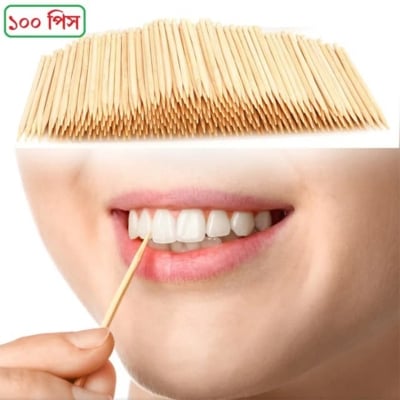 Picture of 100-Piece Natural Bamboo Wooden Toothpicks