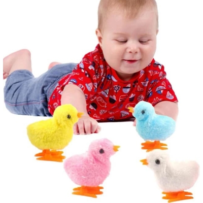 Picture of 4-Piece Wind-Up Jumping Chicken Toy Set