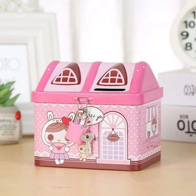 Picture of Creative Metal Bear House Piggy Bank Money Box
