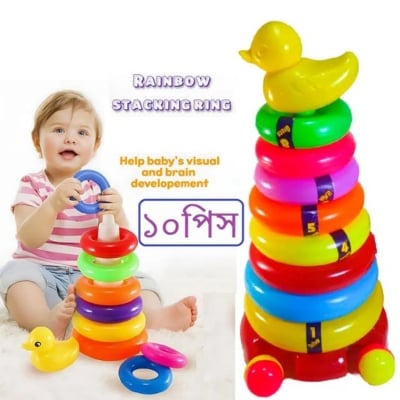 Picture of Baby Rainbow Ring Stacking Tower Toy