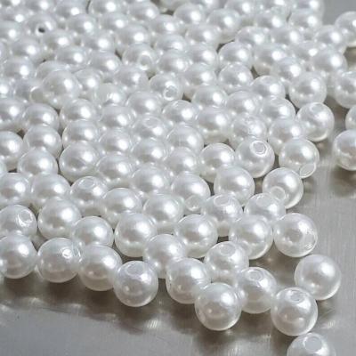 Picture of White Pearl Beads 6 Mm (500 Pieces)-White