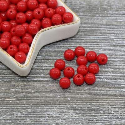 Picture of 6mm Red Gumball Beads, Round Acrylic Loose Beads, Bubblegum Beads, Chunky Beads, Bubble Gum Beads, Smooth Plastic Round Beads, Approx. 10,000 Beads-Red