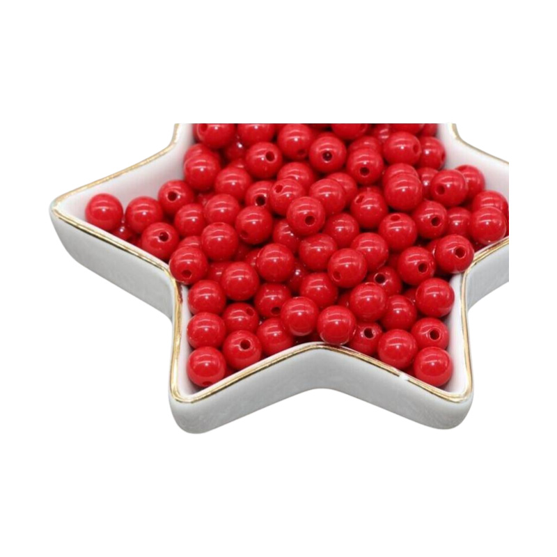 Picture of 6mm Red Gumball Beads, Round Acrylic Loose Beads, Bubblegum Beads, Chunky Beads, Bubble Gum Beads, Smooth Plastic Round Beads, Approx. 10,000 Beads-Red