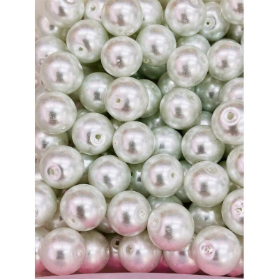 Picture of Glass Pearl Beads 6mm Approx. 10,000 Beads, White Glass Pearl Beads-White