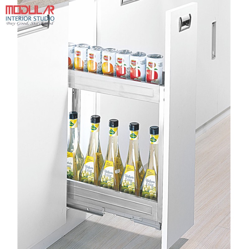 Picture of WellMax Soft-closing stainless steel Spicy drawerbasket
