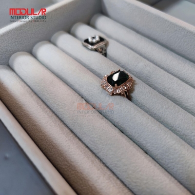 Picture of Premium Velvet Jewelry Organizer Drawer Insert | Watch & Necklace Storage Tray-Gray