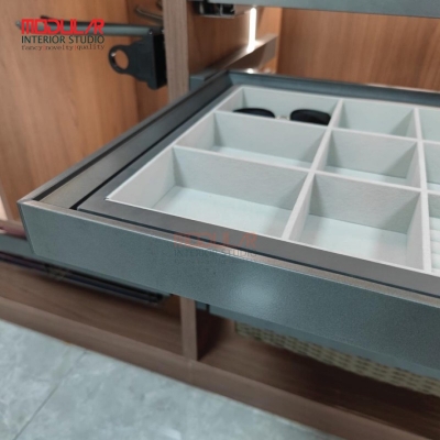 Picture of Premium Velvet Jewelry Organizer Drawer Insert | Watch & Necklace Storage Tray-Gray