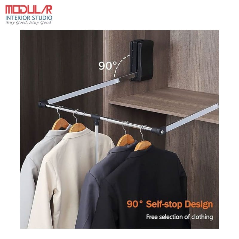 Picture of Pull Down Wardrobe and Closet Clothing Storage-Black