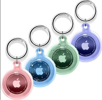 Picture of Soft Silicone Protective Keychain Case for Apple AirTag – Colorful Waterproof Cover