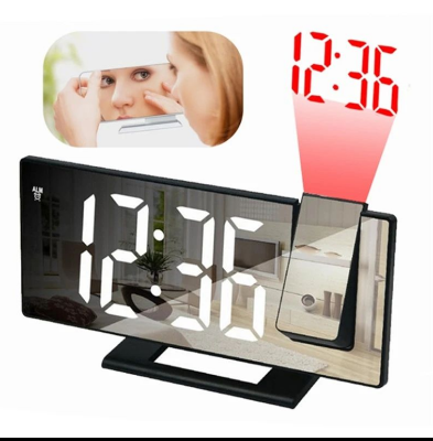 Picture of LED Digital Projection Alarm Clock – Ceiling Time Display, Dual Alarm, Snooze Function & Mirror Surface for Bedroom Use