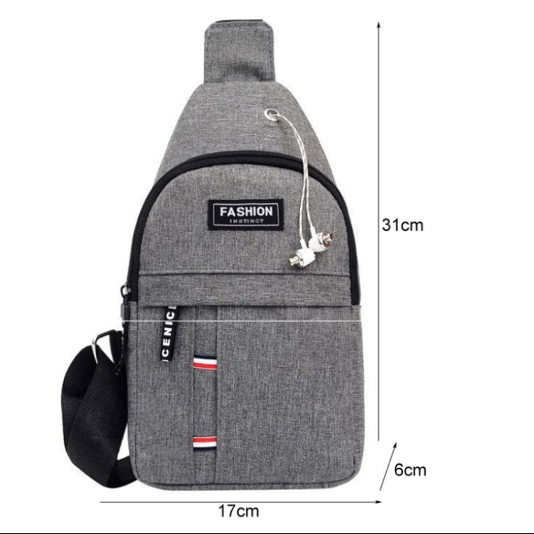 Picture of Men’s Fashion Crossbody Shoulder Bag – Lightweight Nylon Chest Sling Backpack for Samsung, Oppo, Xiaomi & More