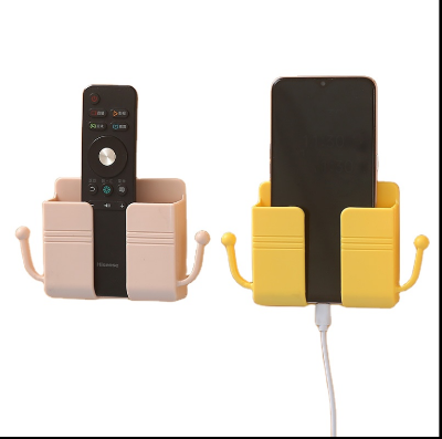 Picture of Wall-Mounted Universal Phone & Remote Holder – Multipurpose Plastic Storage Box with Hooks & Charging Slot