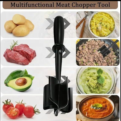 Picture of Heat-Resistant Nylon Meat Chopper – Non-Stick Ground Beef & Food Masher Tool with 5-Blade Design