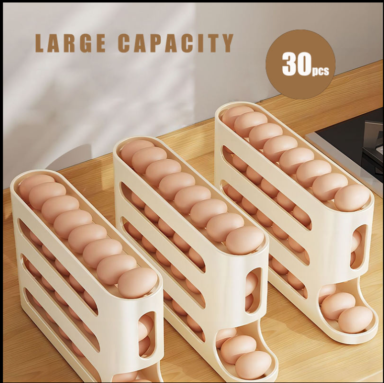Picture of Automatic Rolling Egg Storage Rack – 4-Layer Egg Dispenser Organizer for Kitchen & Fridge