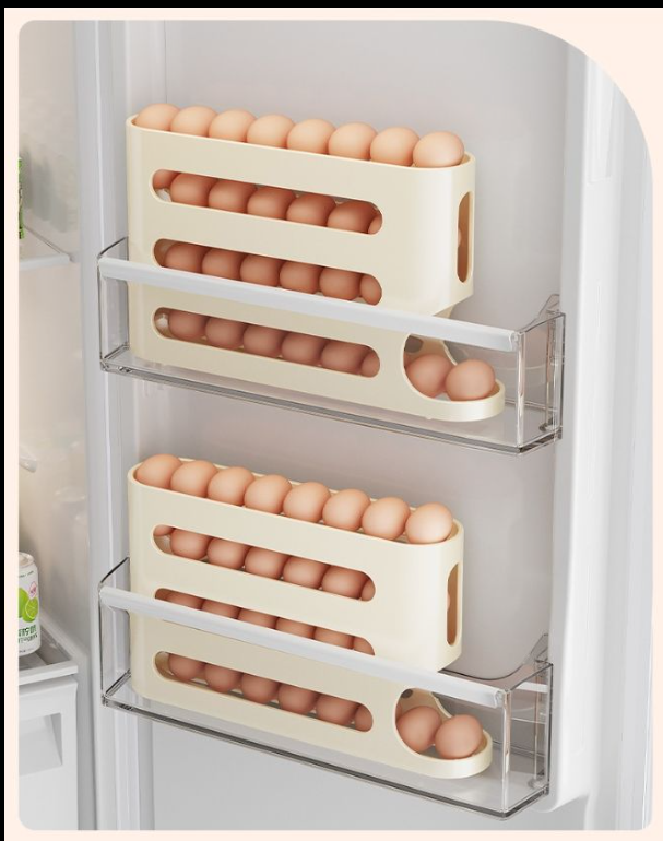 Picture of Automatic Rolling Egg Storage Rack – 4-Layer Egg Dispenser Organizer for Kitchen & Fridge