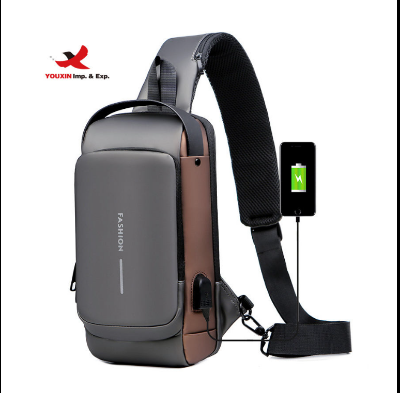 Picture of Men’s Waterproof Anti-Theft Chest Sling Bag – USB Charging Crossbody Shoulder Bag for Travel, Work & Daily Use