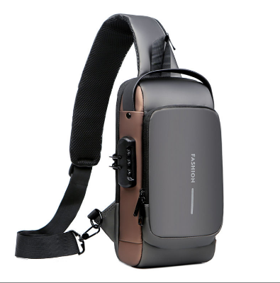 Picture of Men’s Waterproof Anti-Theft Chest Sling Bag – USB Charging Crossbody Shoulder Bag for Travel, Work & Daily Use