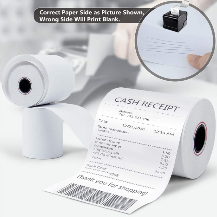 Picture of 57mm x 40mm Thermal Paper Roll – High-Quality POS & Credit Card Machine Receipt Paper (Non-Fading, Smooth Print)