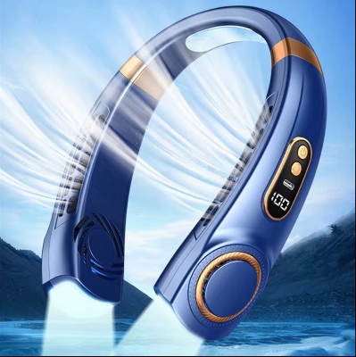 Picture of Summer USB Multi-function Charging Portable Neck Fan with Emergency Light for Indoor and Outdoor