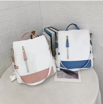 Picture of Women's Fashion Anti-Theft Backpack New Korean Style Soft Texture Large Capacity Polyester Bag for Travel School Trendy Zipper