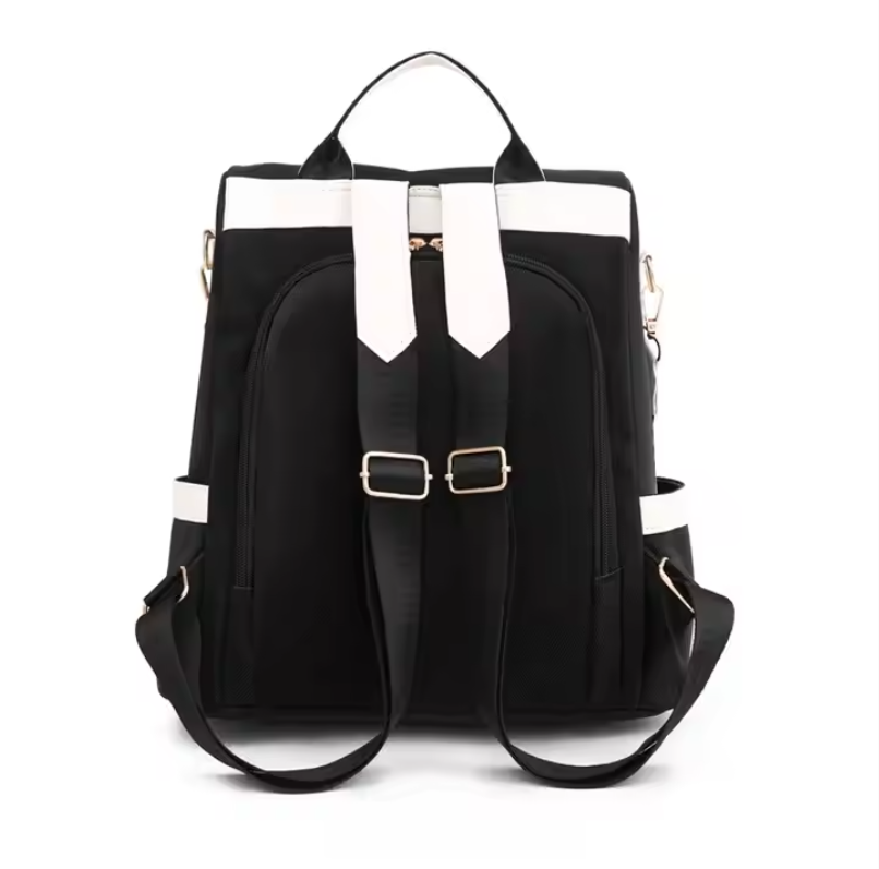 Picture of Women's Fashion Anti-Theft Backpack New Korean Style Soft Texture Large Capacity Polyester Bag for Travel School Trendy Zipper