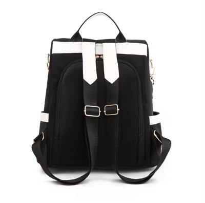 Picture of Women's Fashion Anti-Theft Backpack New Korean Style Soft Texture Large Capacity Polyester Bag for Travel School Trendy Zipper