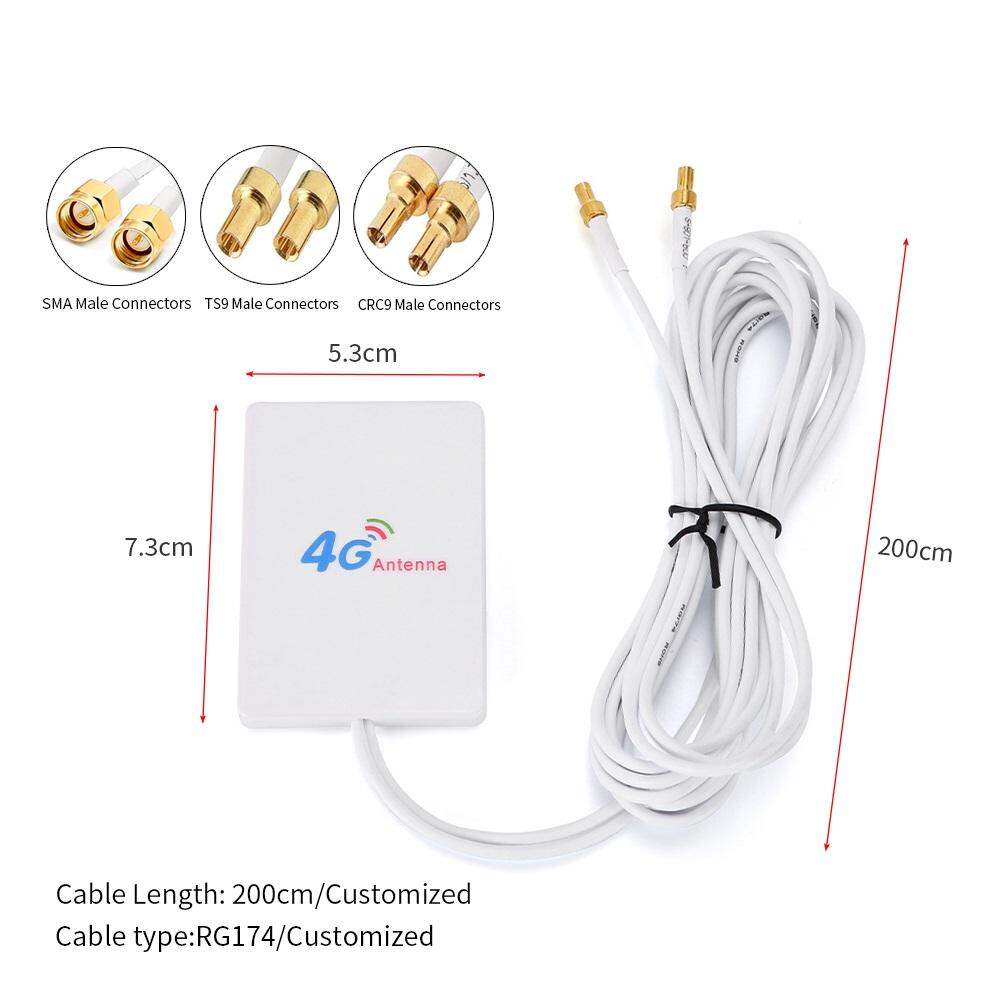 Picture of 4G LTE External Antenna 698-2700MHz Indoor Panel Antenna SMA Male Connector For 3G 4G LTE WIFi Router Modem 2M3M Cable