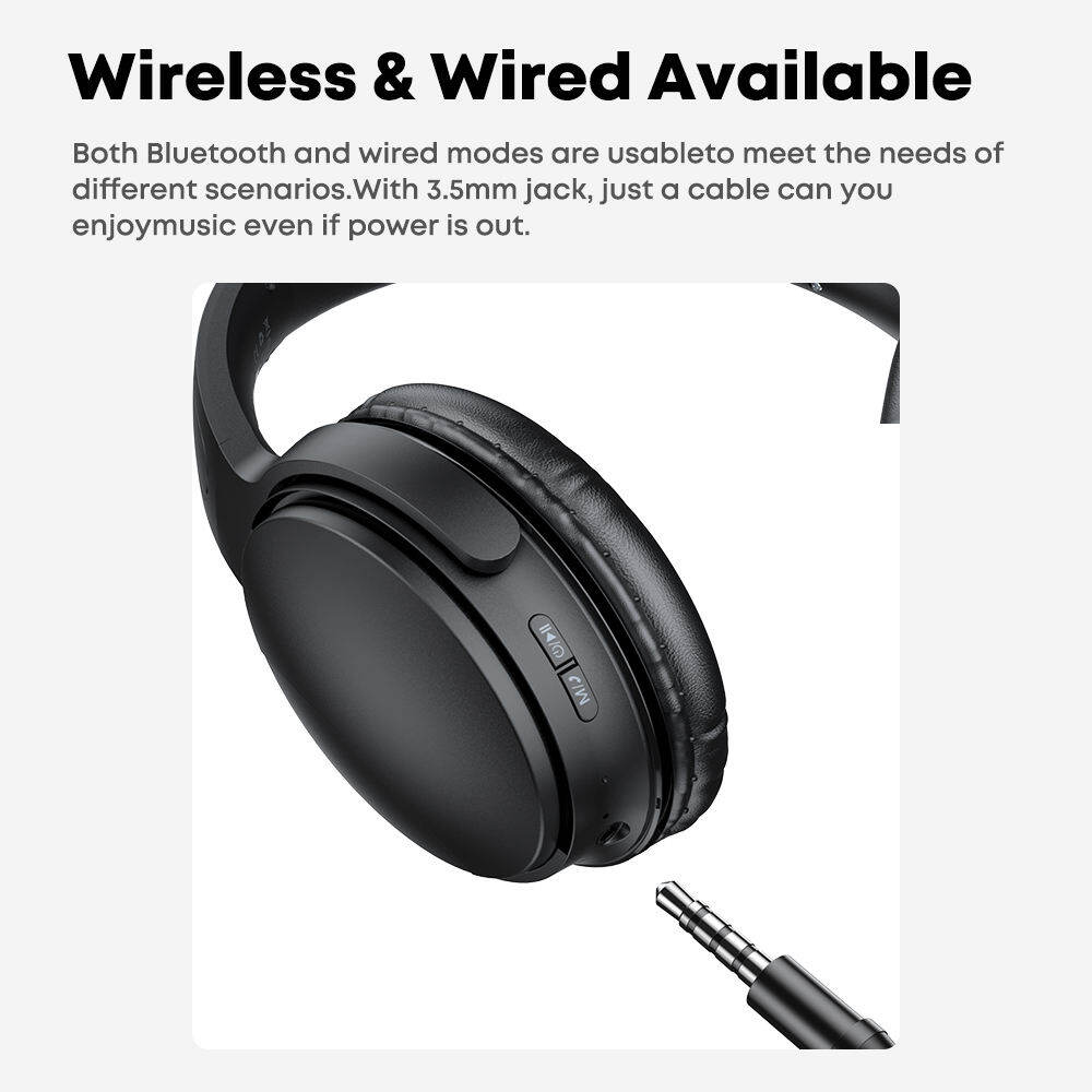 Picture of Langsdom HBN30 Stable Connection Wireless Wired Available Wireless Over Ear Headset Audio Bluetooth V5.1 Folding Adjustable Bluetooth Headphone