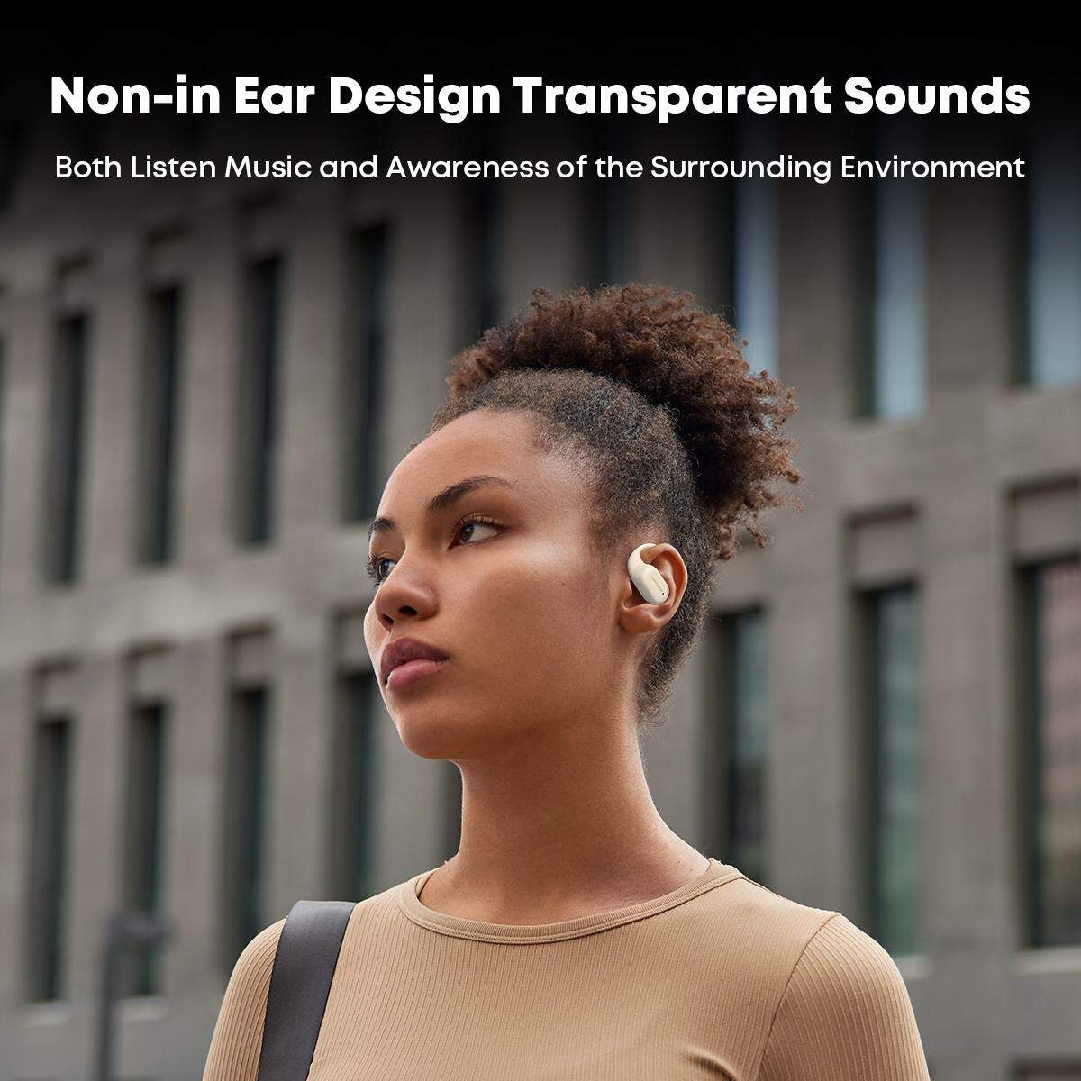 Picture of Earhook Earbuds Bluetooth 5.4 TWS Wireless Bone Conduction Earphones Open Ear Noise Canceling Headset Sports Gaming Earbuds- Langsdom TS19