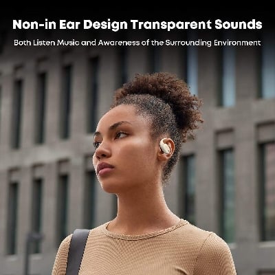Picture of Earhook Earbuds Bluetooth 5.4 TWS Wireless Bone Conduction Earphones Open Ear Noise Canceling Headset Sports Gaming Earbuds- Langsdom TS19